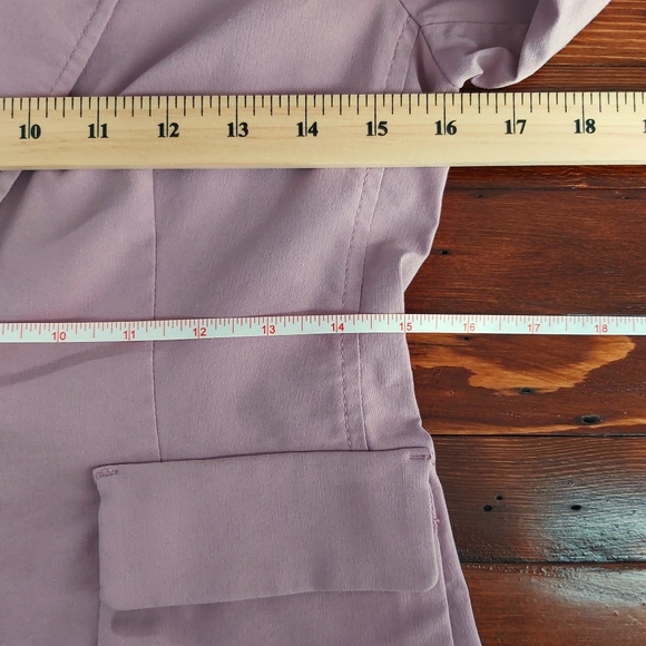 Mexx blazer womens US 6 dusty pink single button cinched waist washable stretchy - Picture 4 of 7